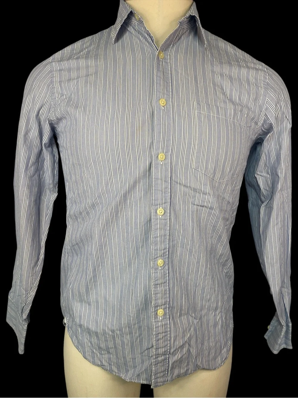 J. Crew Men's Blue Striped Button-Up Shirt Small